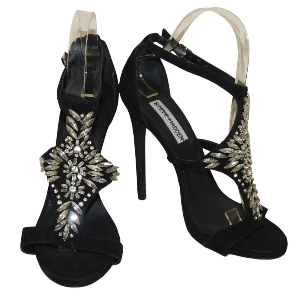 Steve Madden Mandiee Black Suede Stiletto Heels Size 7